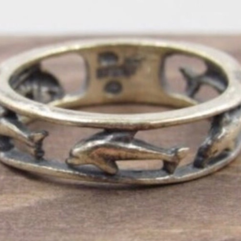 Dolphin Ring Sterling Silver Band